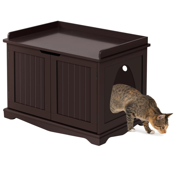 Espresso Cat Litter Station & Side Table