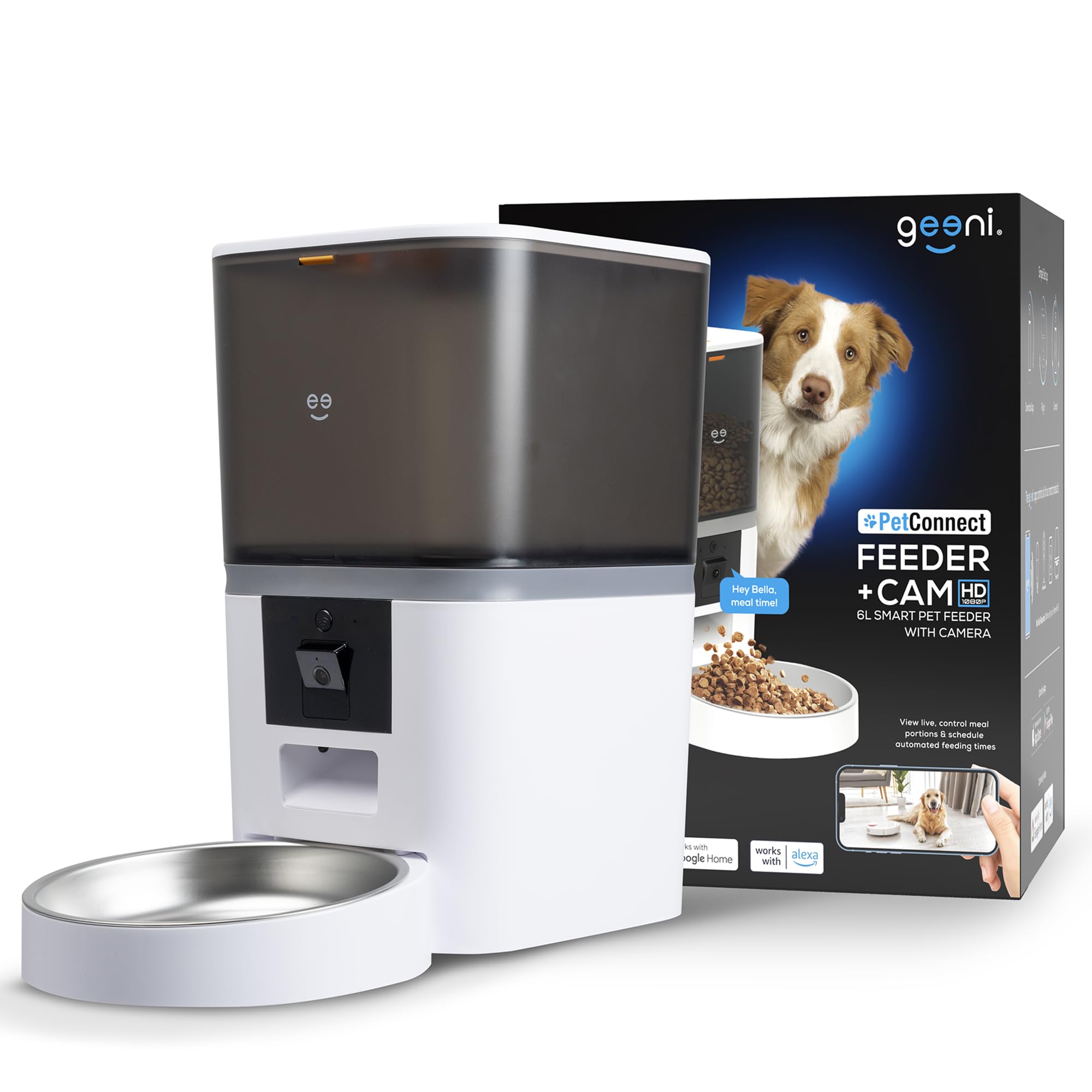 Geeni 6L Wi-Fi Pet Feeder & HD Camera