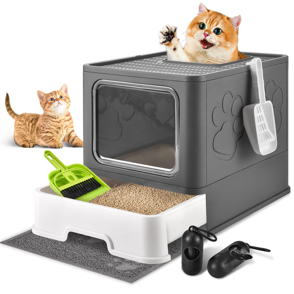 Homagico Foldable Cat Litter Station