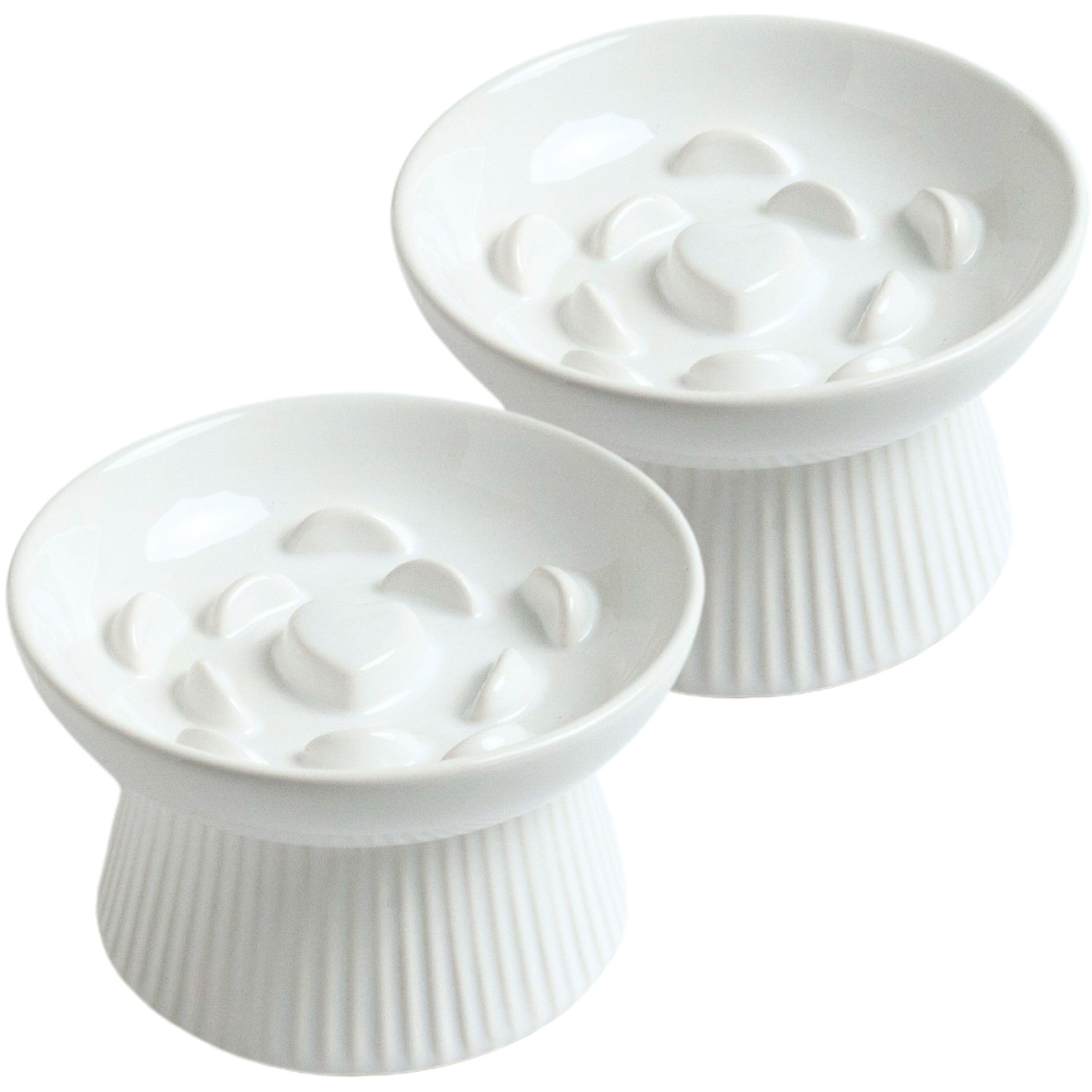 Le Serveta Ceramic Raised Slow Cat Feeder