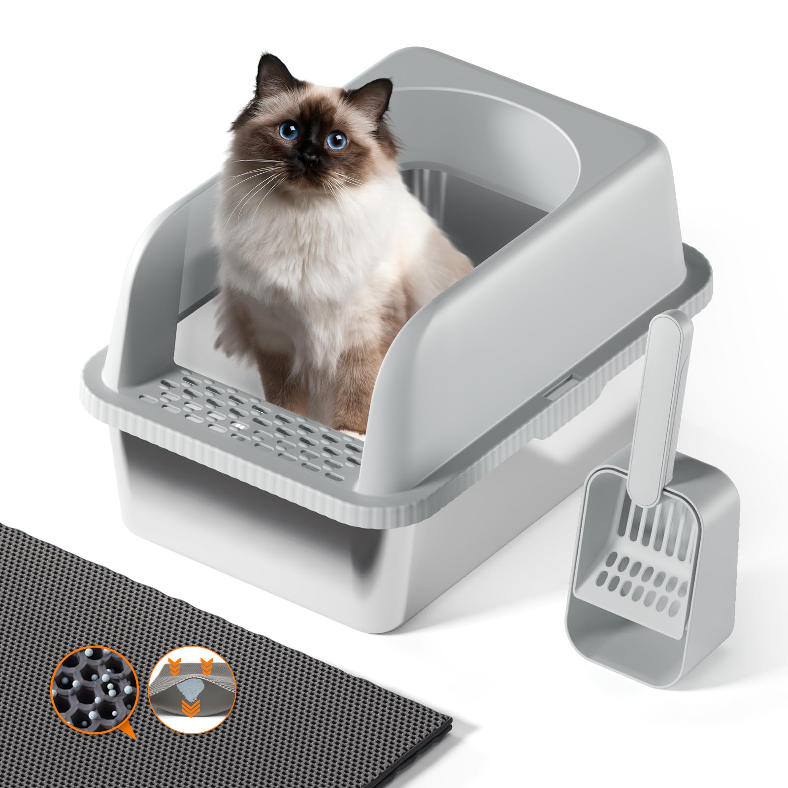 Stainless Steel Spacious Cat Litter Box