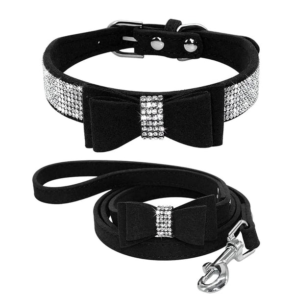 Bling Bowknot Pet Collar & Leash Set