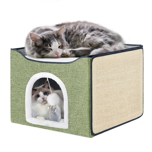 PurrNest Foldable Cat Bed with Scratch Pad