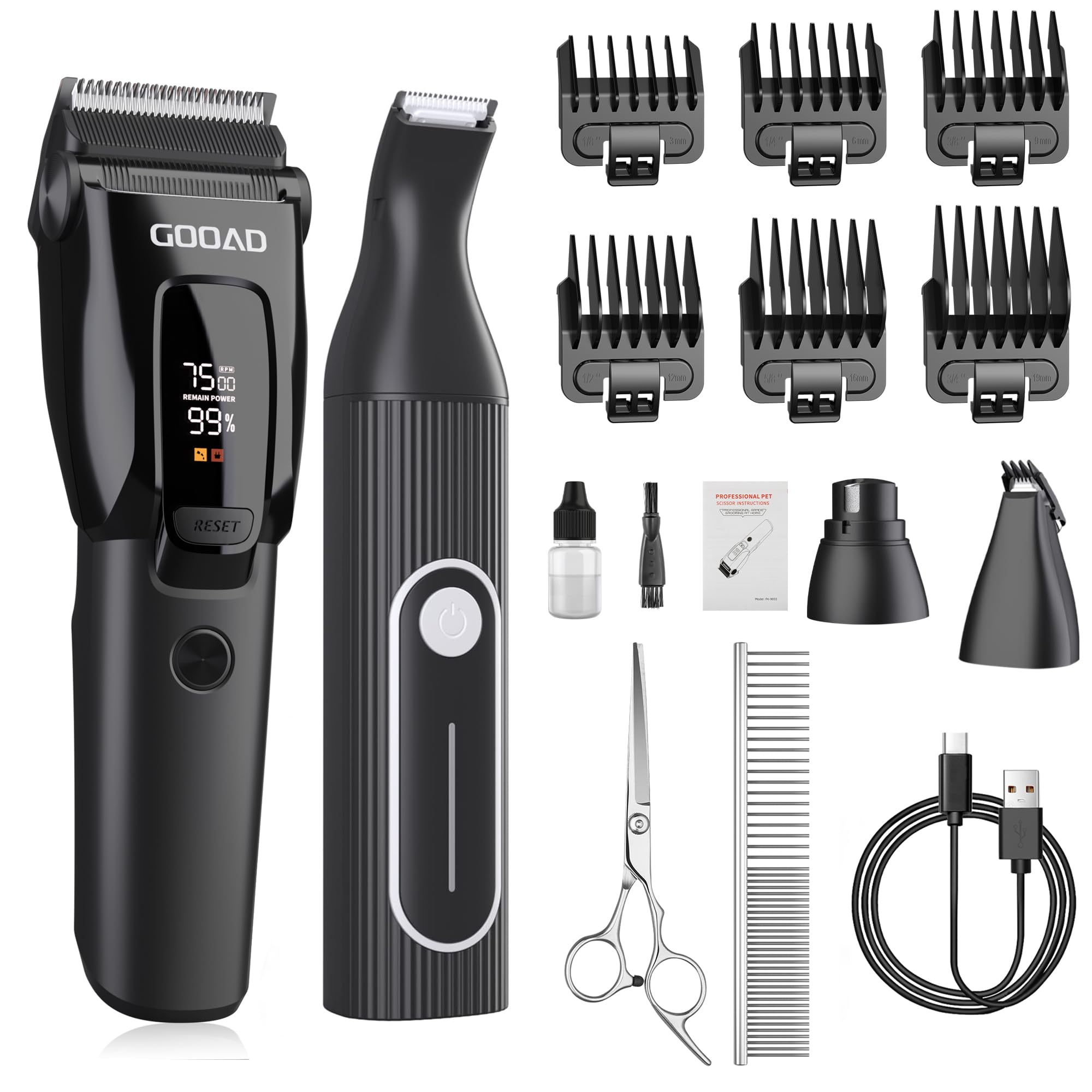QuietPaws 3-Speed Dog Clippers