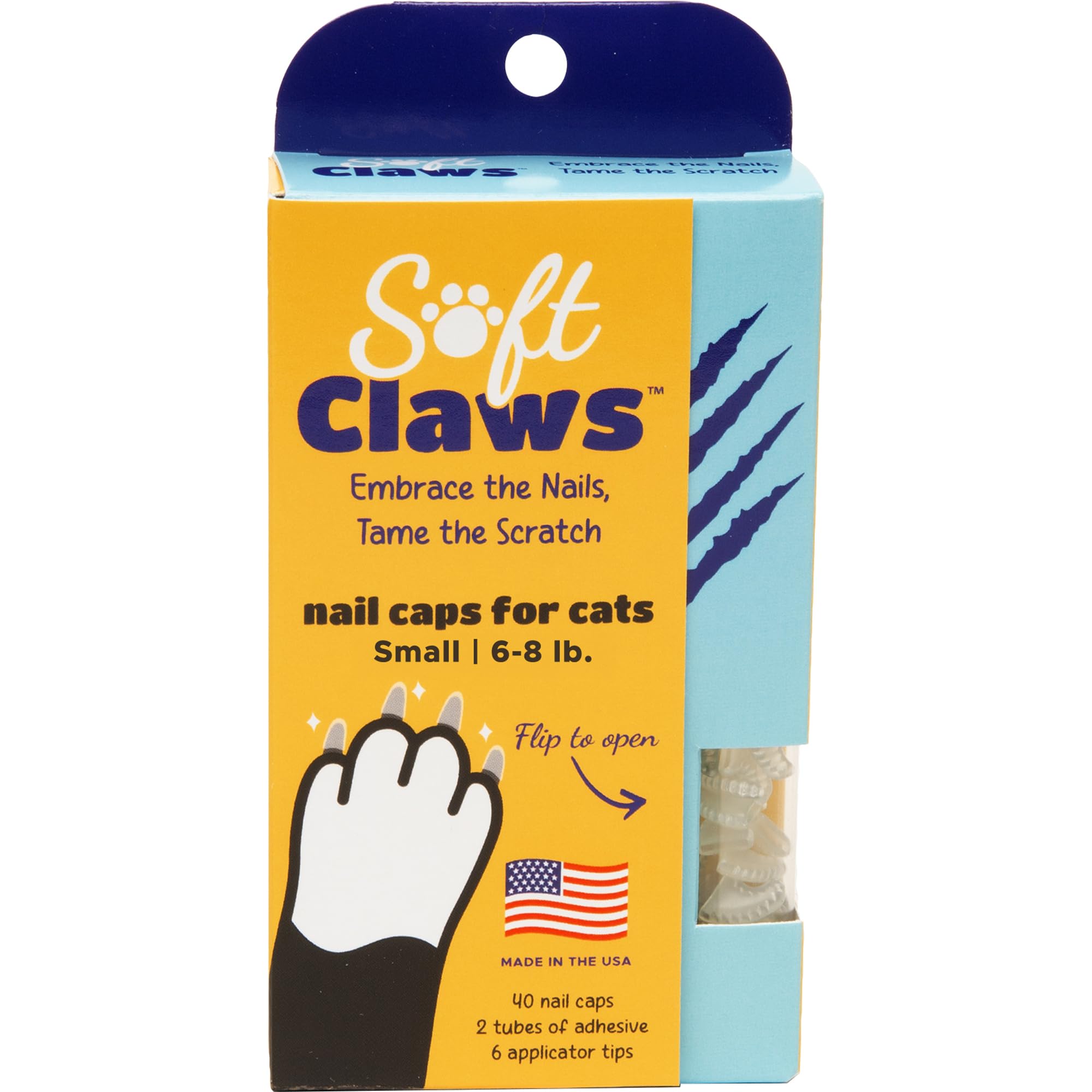 Soft Claws Safe Scratch-Free Solution for Cats & Kitten Nails- Cat Essentials CLS (Cleat Lock System) Size: Small Color: Clear