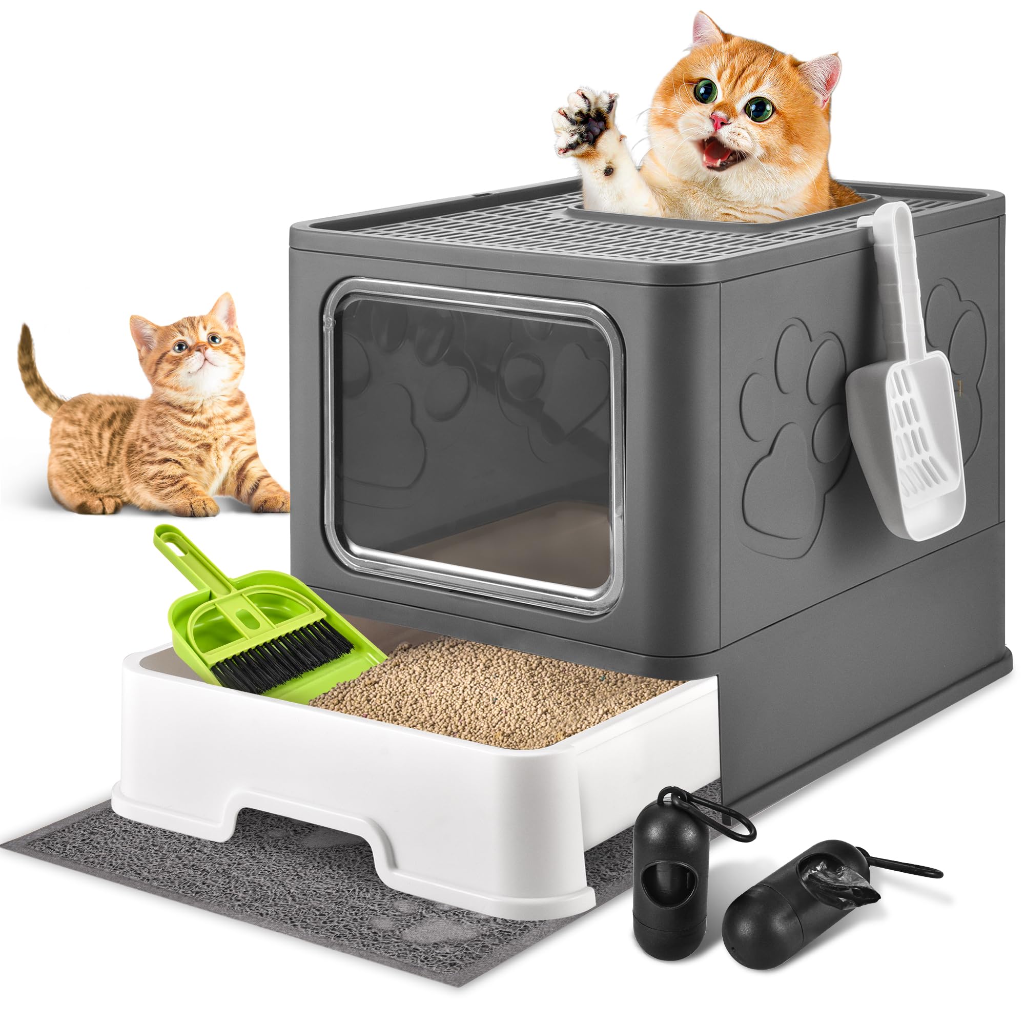 Homagico Foldable Cat Litter Station