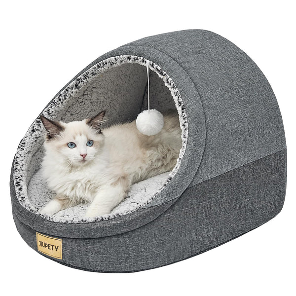 Jiupety Cozy Cat Cave Bed - Medium Dark Gray