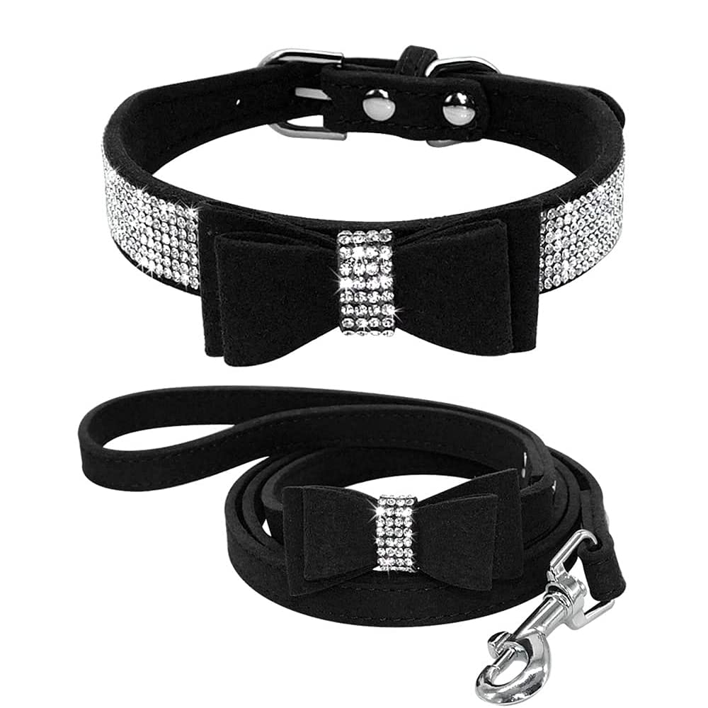 Bling Bowknot Pet Collar & Leash Set