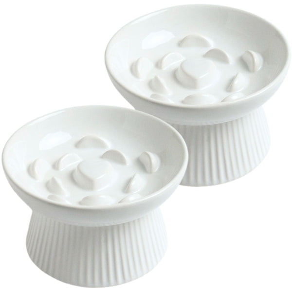 Le Serveta Ceramic Raised Slow Cat Feeder